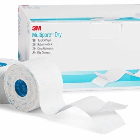 3M Multipore Dry Water Resistant Dressing Retention Tape with Liner White 2 Inch X 5-1/2 Yard Pique NonSterile, 48PK 3730-2